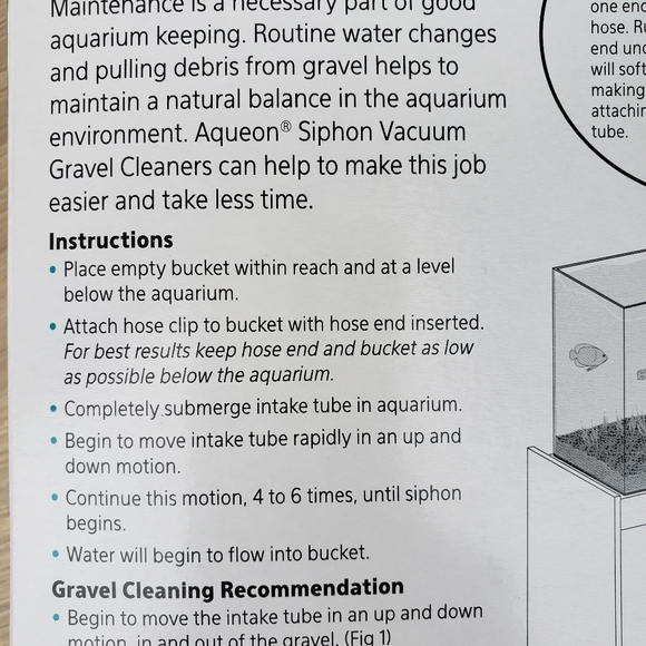 New Aqueon Aquarium Fish Tank Siphon Vacuum Gravel Cleaner Hand syphon pump hose - Picture 10 of 10